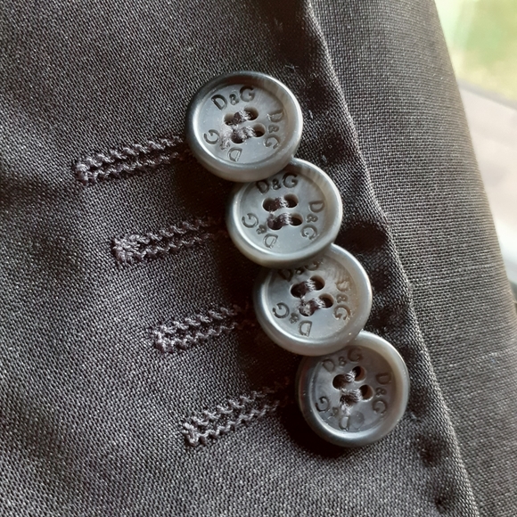 D&G Dolce & Gabbana Mens 40R PURE WOOL Luxury Peak Lapel Suit Jacket- Gray - Picture 8 of 10